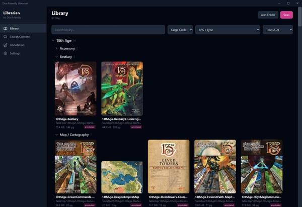 Alpha Release Features for Dice Friendly Librarian
